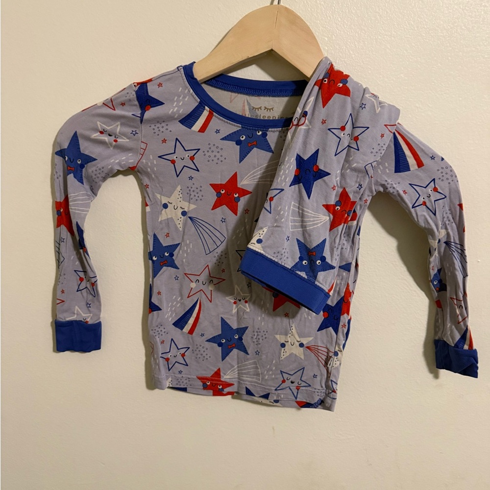 Little Sleepies Blue and Red Starry Long Sleeve Tee